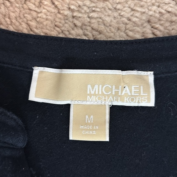 Women’s Michael Kors Navy/Grey Striped V-Neck Shirt Size Medium - Picture 7 of 8